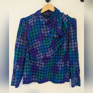 100% Silk Blouse, Vintage 1980s